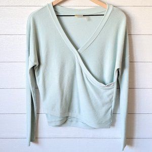 Zella Criss-Cross Front Mint Green Knit Top XS